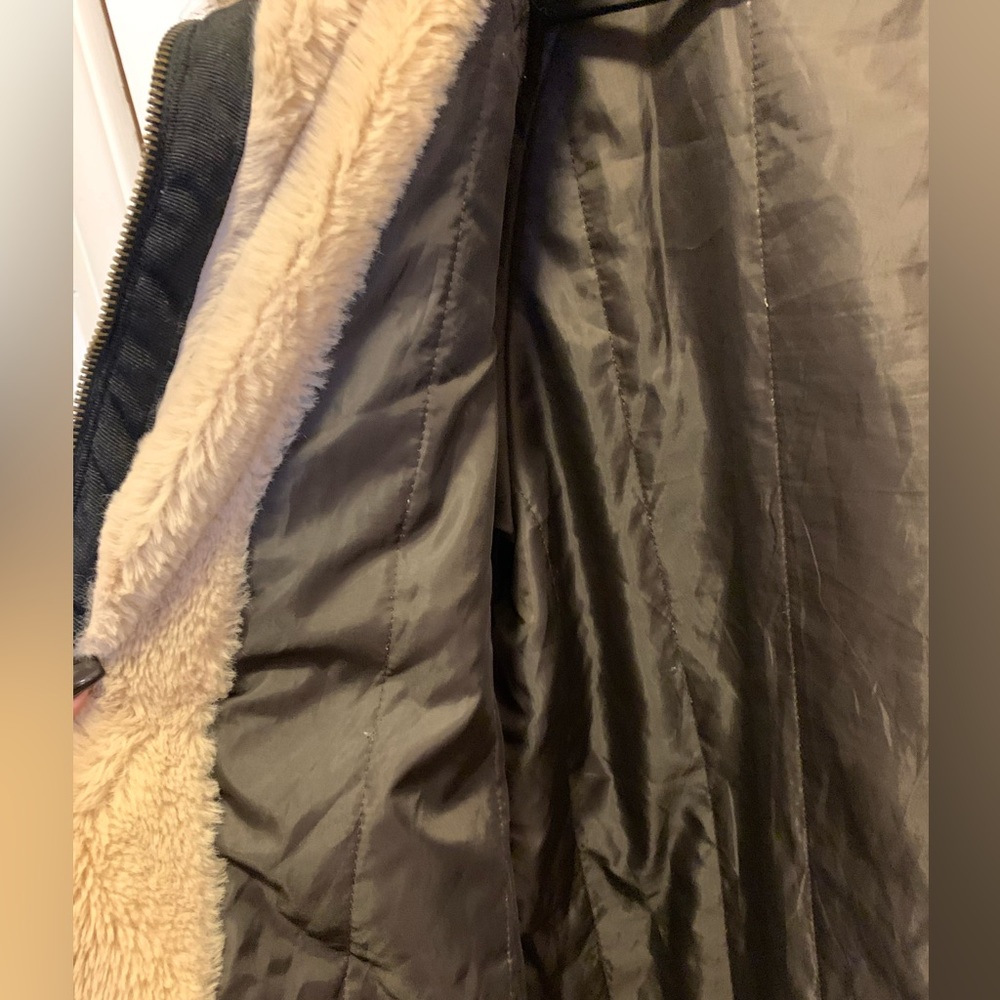 Lucky Brand camouflage hooded winter coat with faux fur trim - Picture 12 of 14